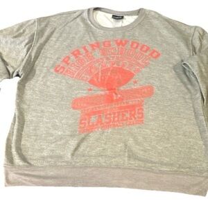 Nightmare on Elm Street Freddy Krueger Glove Gray Crew Neck Sweater Women Medium